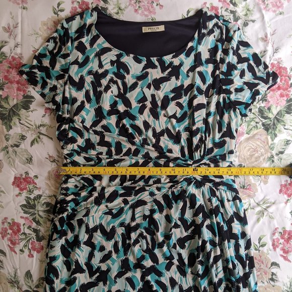 Short Sleeve, Faux Wrap Precis Petite Dress sz 12 - Picture 7 of 10